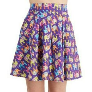 Vintage Retrolicious Elephant Patterned Mini Skirt